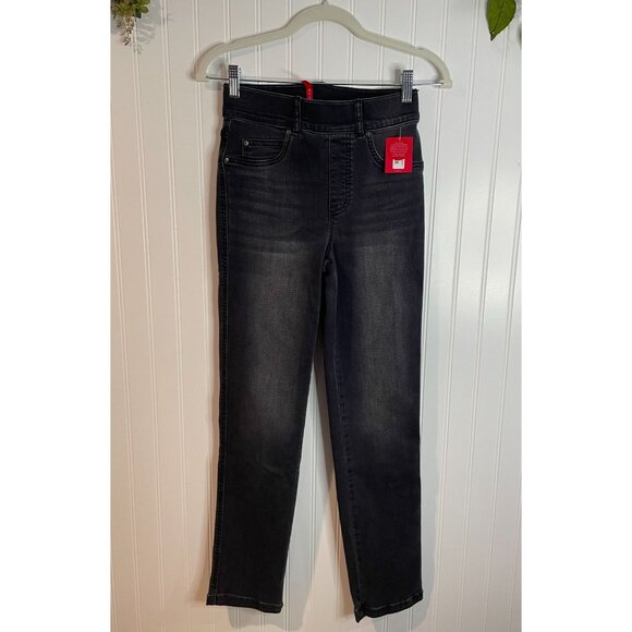 Spanx The Perfect Vintage Straight Ankle Jeans XS Black Stretch Cotton Blend Was - Picture 5 of 14